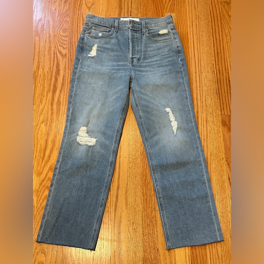 FRANK & EILEEN Sz 28 Monaghan Mom Jeans Distressed Crop